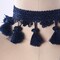 1 Yard Navy Blue Braided Gimp Tassel Fringe Trim 2 Inches Width for Curtains and Upholstery